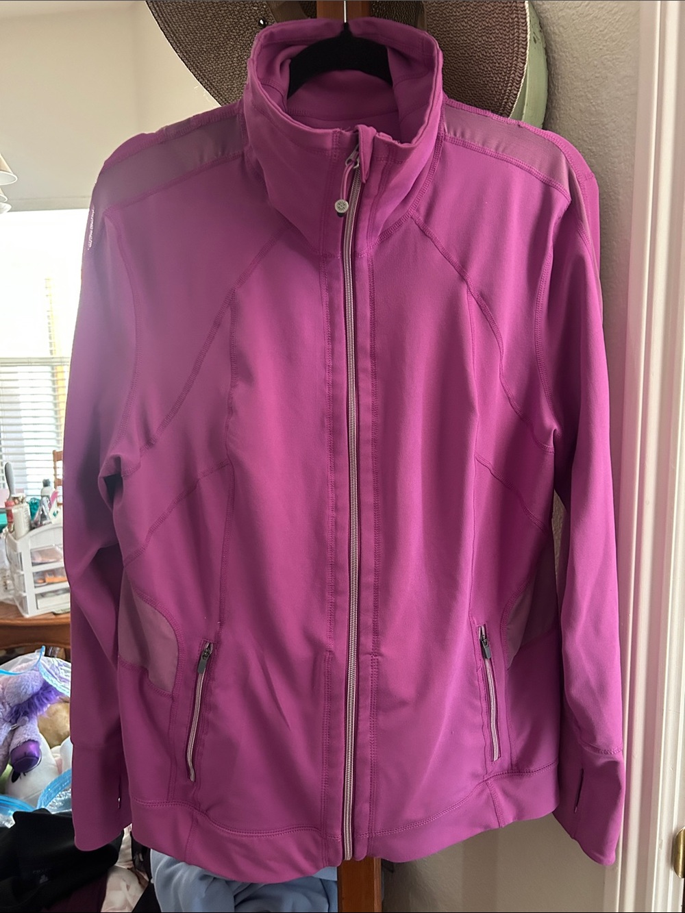 Tangerine Full-Zip Utility Jacket in Magenta